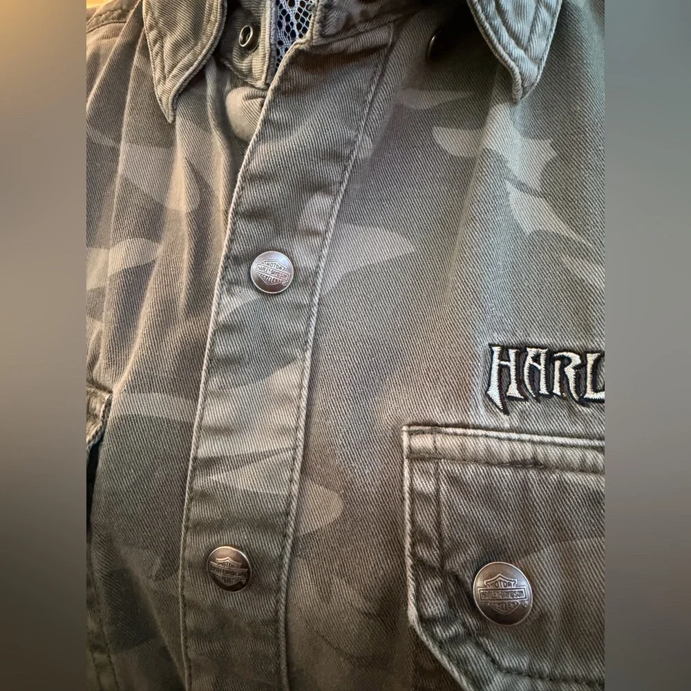 Harley-Davidson Olive Camo unisex Sleeveless Shirt size Medium - Picture 5 of 8